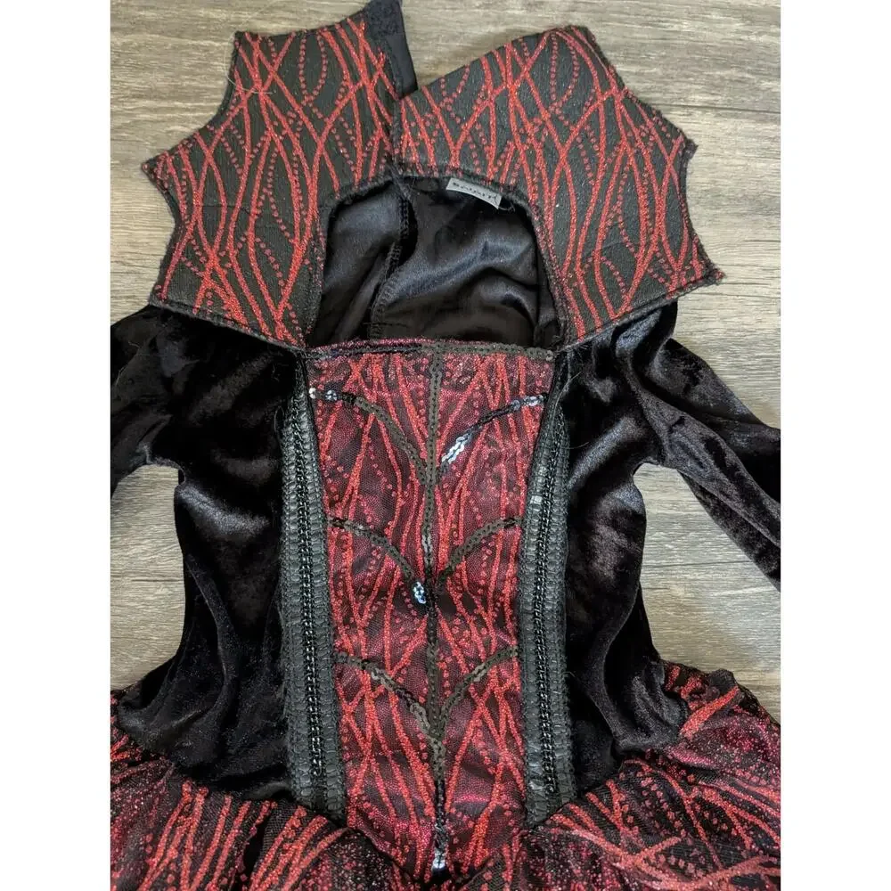 Spirit Halloween Kids Scarlet Enchantress Witch Costume Dress Red Black Size S